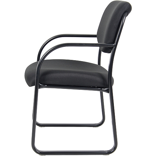 Boss Guest Chair Black Seat Color - Fabric Seat Material - Black Frame Color - Metal Frame Material - Sled Base - 1 Each (VSBO9521BK)