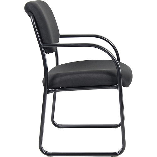 Boss Guest Chair Black Seat Color - Fabric Seat Material - Black Frame Color - Metal Frame Material - Sled Base - 1 Each (VSBO9521BK)