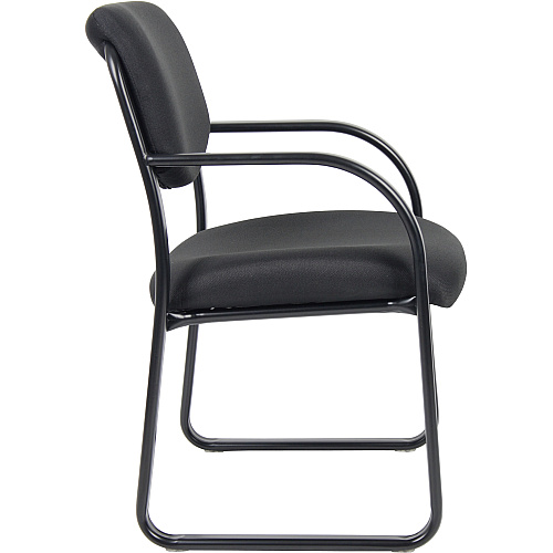 Boss Guest Chair Black Seat Color - Fabric Seat Material - Black Frame Color - Metal Frame Material - Sled Base - 1 Each (VSBO9521BK)