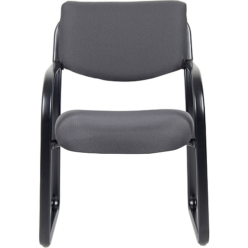 Boss Guest Chair Gray Seat Color - Fabric Seat Material - Black Frame Color - Metal Frame Material - Sled Base - 1 Each (VSBO9521GY)