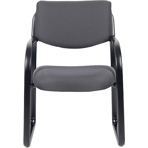 Boss Guest Chair Gray Seat Color - Fabric Seat Material - Black Frame Color - Metal Frame Material - Sled Base - 1 Each (VSBO9521GY)