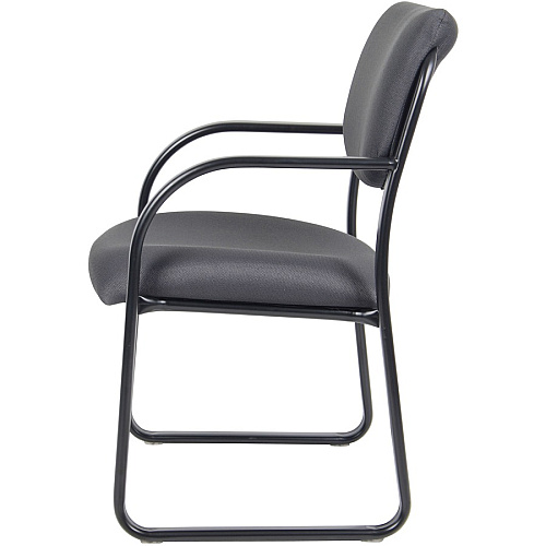 Boss Guest Chair Gray Seat Color - Fabric Seat Material - Black Frame Color - Metal Frame Material - Sled Base - 1 Each (VSBO9521GY)