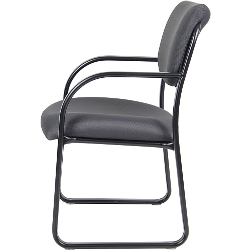 Boss Guest Chair Gray Seat Color - Fabric Seat Material - Black Frame Color - Metal Frame Material - Sled Base - 1 Each (VSBO9521GY)