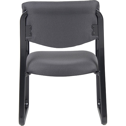 Boss Guest Chair Gray Seat Color - Fabric Seat Material - Black Frame Color - Metal Frame Material - Sled Base - 1 Each (VSBO9521GY)