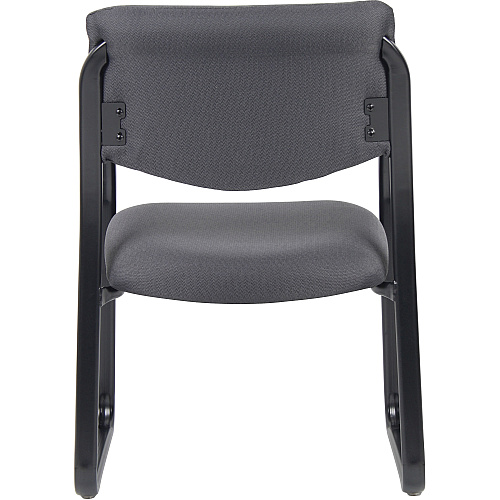 Boss Guest Chair Gray Seat Color - Fabric Seat Material - Black Frame Color - Metal Frame Material - Sled Base - 1 Each (VSBO9521GY)