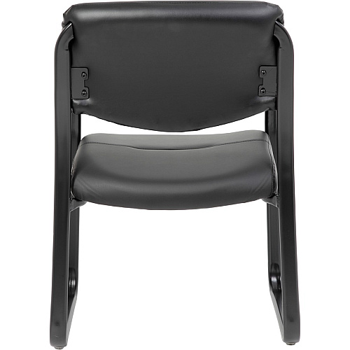 Boss Guest Chair Black Seat Color - LeatherPlus Seat Material - Black Frame Color - Steel Frame Material - Sled Base - 1 Each (VSBO9529)