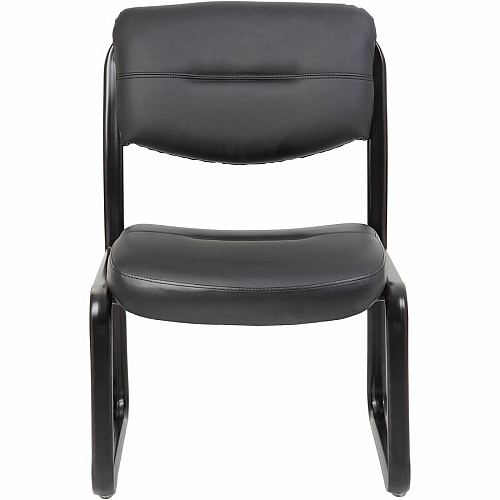 Boss Guest Chair Black Seat Color - LeatherPlus Seat Material - Black Frame Color - Steel Frame Material - Sled Base - 1 Each (VSBO9539)