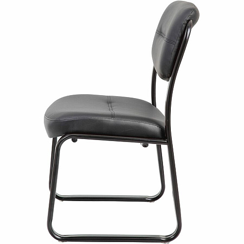 Boss Guest Chair Black Seat Color - LeatherPlus Seat Material - Black Frame Color - Steel Frame Material - Sled Base - 1 Each (VSBO9539)