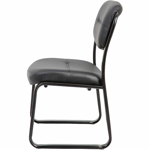 Boss Guest Chair Black Seat Color - LeatherPlus Seat Material - Black Frame Color - Steel Frame Material - Sled Base - 1 Each (VSBO9539)