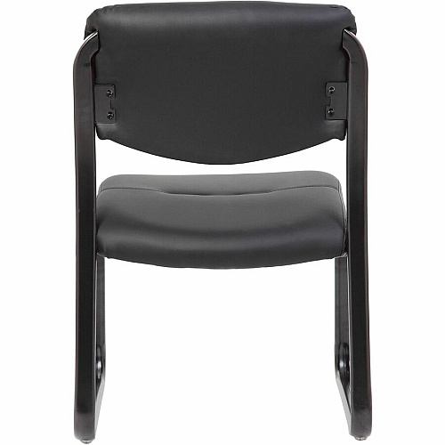 Boss Guest Chair Black Seat Color - LeatherPlus Seat Material - Black Frame Color - Steel Frame Material - Sled Base - 1 Each (VSBO9539)