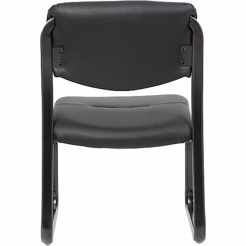 Boss Guest Chair Black Seat Color - LeatherPlus Seat Material - Black Frame Color - Steel Frame Material - Sled Base - 1 Each (VSBO9539)