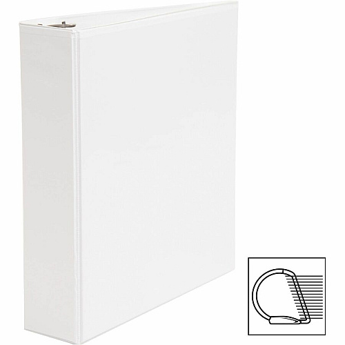 Business Source Basic D-Ring White View Binders 2" Binder Capacity - Letter - 8 1/2" x 11" Sheet Size - Fastener(s): D-Ring - Polypropylene - White - 1.50 lb - Clear Overlay - 1 Each (BSN28442)