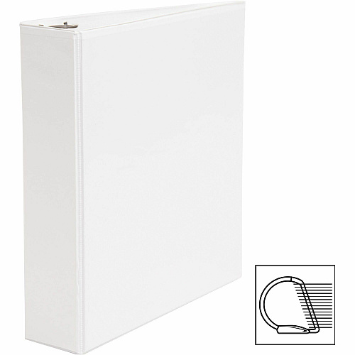 Business Source Basic D-Ring White View Binders 2" Binder Capacity - Letter - 8 1/2" x 11" Sheet Size - Fastener(s): D-Ring - Polypropylene - White - 1.50 lb - Clear Overlay - 1 Each (BSN28442)