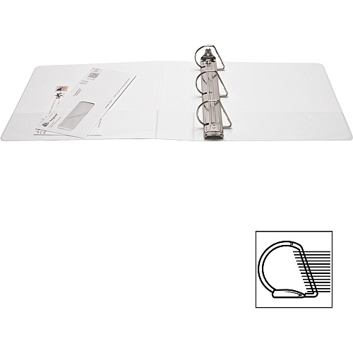 Business Source Basic D-Ring White View Binders 2" Binder Capacity - Letter - 8 1/2" x 11" Sheet Size - Fastener(s): D-Ring - Polypropylene - White - 1.50 lb - Clear Overlay - 1 Each (BSN28442)