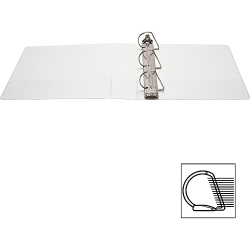 Business Source Basic D-Ring White View Binders 2" Binder Capacity - Letter - 8 1/2" x 11" Sheet Size - Fastener(s): D-Ring - Polypropylene - White - 1.50 lb - Clear Overlay - 1 Each (BSN28442)