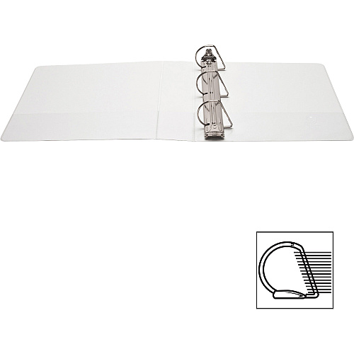 Business Source Basic D-Ring White View Binders 2" Binder Capacity - Letter - 8 1/2" x 11" Sheet Size - Fastener(s): D-Ring - Polypropylene - White - 1.50 lb - Clear Overlay - 1 Each (BSN28442)