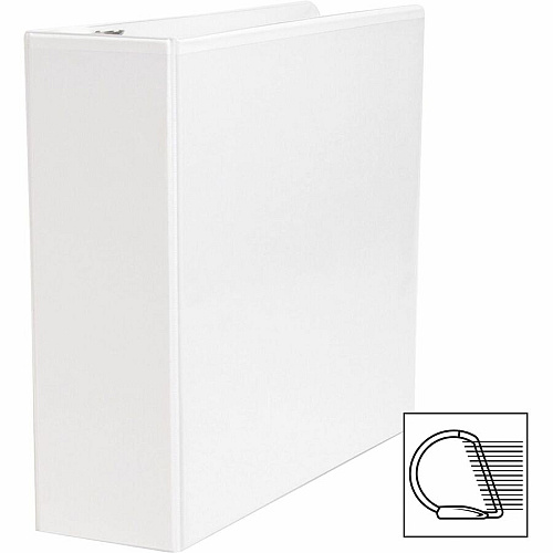 Business Source Basic D-Ring White View Binders 3" Binder Capacity - Letter - 8 1/2" x 11" Sheet Size - Fastener(s): D-Ring - Polypropylene - White - 1.70 lb - Clear Overlay - 1 Each (BSN28443)