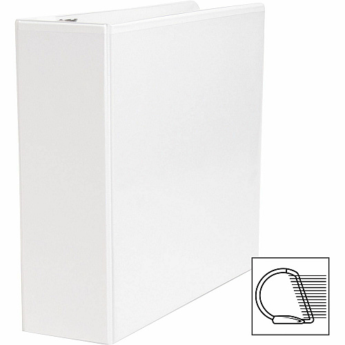 Business Source Basic D-Ring White View Binders 3" Binder Capacity - Letter - 8 1/2" x 11" Sheet Size - Fastener(s): D-Ring - Polypropylene - White - 1.70 lb - Clear Overlay - 1 Each (BSN28443)