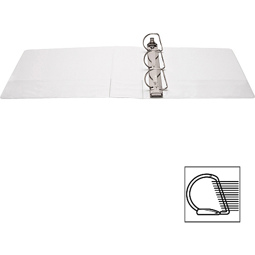 Business Source Basic D-Ring White View Binders 3" Binder Capacity - Letter - 8 1/2" x 11" Sheet Size - Fastener(s): D-Ring - Polypropylene - White - 1.70 lb - Clear Overlay - 1 Each (BSN28443)