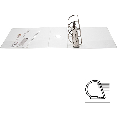 Business Source Basic D-Ring White View Binders 5" Binder Capacity - Letter - 8 1/2" x 11" Sheet Size - Fastener(s): D-Ring - Polypropylene - White - 2.10 lb - Clear Overlay - 1 Each (BSN28445)