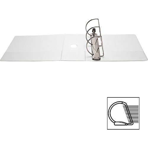 Business Source Basic D-Ring White View Binders 5" Binder Capacity - Letter - 8 1/2" x 11" Sheet Size - Fastener(s): D-Ring - Polypropylene - White - 2.10 lb - Clear Overlay - 1 Each (BSN28445)