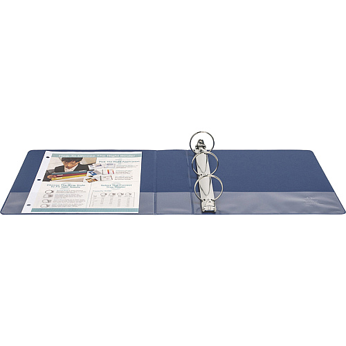 Business Source Basic Round Ring Binders 2" Binder Capacity - Letter - 8 1/2" x 11" Sheet Size - Fastener(s): Round Ring - Vinyl - Dark Blue - 1.52 lb - 1 Each (BSN16464)