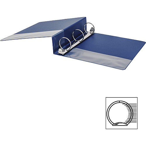 Business Source Basic Round Ring Binders 2" Binder Capacity - Letter - 8 1/2" x 11" Sheet Size - Fastener(s): Round Ring - Vinyl - Dark Blue - 1.52 lb - 1 Each (BSN16464)