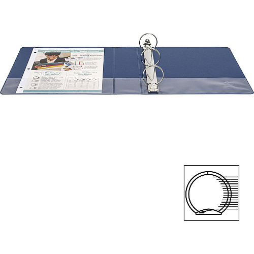 Business Source Basic Round Ring Binders 2" Binder Capacity - Letter - 8 1/2" x 11" Sheet Size - Fastener(s): Round Ring - Vinyl - Dark Blue - 1.52 lb - 1 Each (BSN16464)
