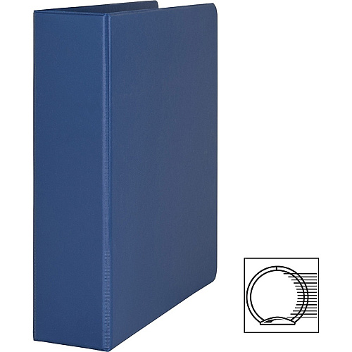 Business Source Basic Round Ring Binders 2" Binder Capacity - Letter - 8 1/2" x 11" Sheet Size - Fastener(s): Round Ring - Vinyl - Dark Blue - 1.52 lb - 1 Each (BSN16464)