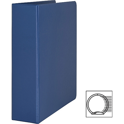 Business Source Basic Round Ring Binders 2" Binder Capacity - Letter - 8 1/2" x 11" Sheet Size - Fastener(s): Round Ring - Vinyl - Dark Blue - 1.52 lb - 1 Each (BSN16464)