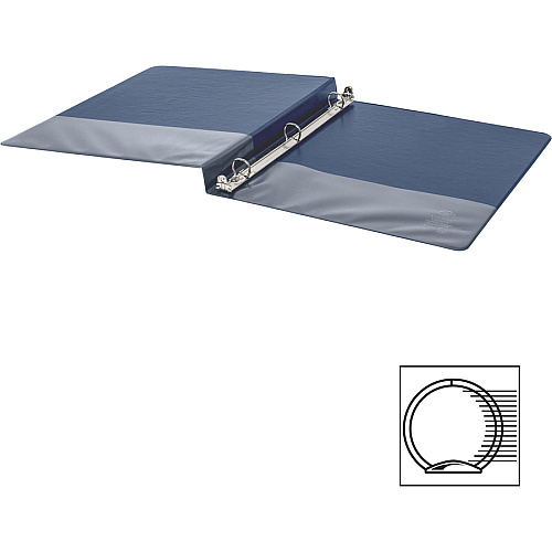 Business Source Basic Round Ring Binders 1/2" Binder Capacity - Letter - 8 1/2" x 11" Sheet Size - Fastener(s): Round Ring - Vinyl - Dark Blue - 8.96 oz - 1 Each (BSN28525)