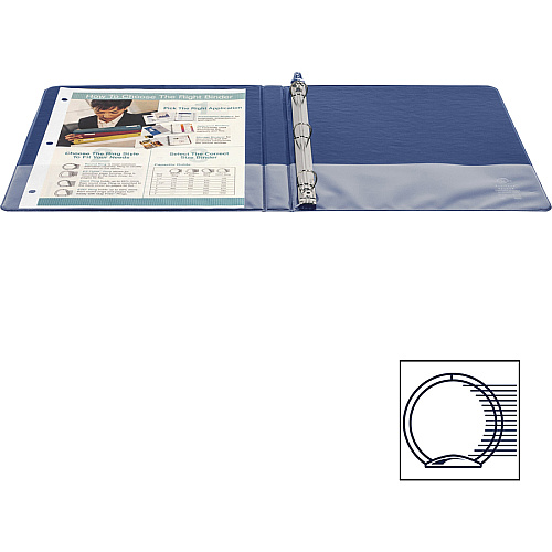 Business Source Basic Round Ring Binders 1/2" Binder Capacity - Letter - 8 1/2" x 11" Sheet Size - Fastener(s): Round Ring - Vinyl - Dark Blue - 8.96 oz - 1 Each (BSN28525)