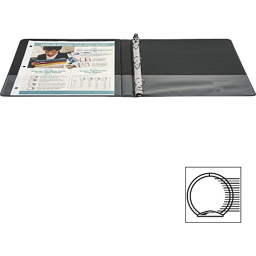 Business Source Basic Round Ring Binders 1/2" Binder Capacity - Letter - 8 1/2" x 11" Sheet Size - 125 Sheet Capacity - 3 Ring(s) - Fastener(s): Round Ring - Polypropylene, Chipboard - Black - 8.96 oz - Sturdy - 1 Each (BSN28526)