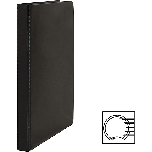 Business Source Basic Round Ring Binders 1/2" Binder Capacity - Letter - 8 1/2" x 11" Sheet Size - 125 Sheet Capacity - 3 Ring(s) - Fastener(s): Round Ring - Polypropylene, Chipboard - Black - 8.96 oz - Sturdy - 1 Each (BSN28526)