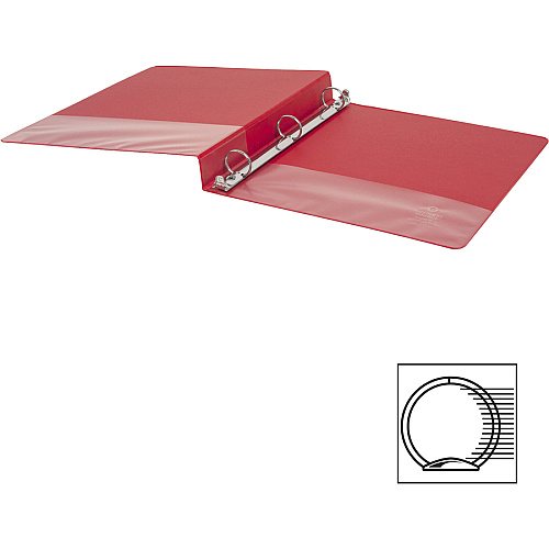 Business Source Basic Round Ring Binders 1" Binder Capacity - Letter - 8 1/2" x 11" Sheet Size - 225 Sheet Capacity - 3 Ring(s) - Fastener(s): Round Ring - Polypropylene, Chipboard - Red - 11.20 oz - Sturdy - 1 Each (BSN28550)