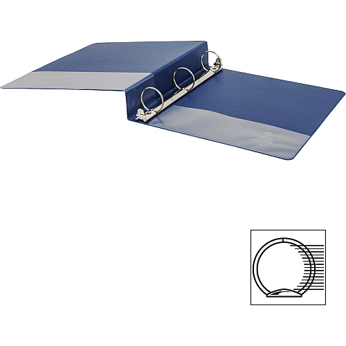 Business Source Basic Round Ring Binders 1 1/2" Binder Capacity - Letter - 8 1/2" x 11" Sheet Size - 350 Sheet Capacity - 3 Ring(s) - Fastener(s): Round Ring - Polypropylene, Chipboard - Dark Blue - 1.02 lb - Sturdy - 1 Each (BSN28551)