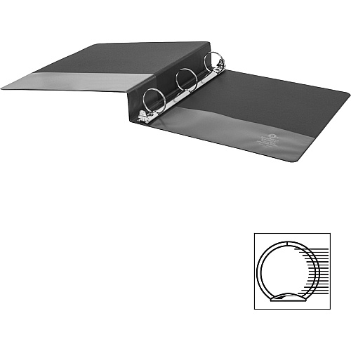 Business Source Basic Round Ring Binders 1 1/2" Binder Capacity - Letter - 8 1/2" x 11" Sheet Size - 350 Sheet Capacity - 3 Ring(s) - Fastener(s): Round Ring - Pocket(s): Internal - Polypropylene, Chipboard - Black - 1.02 lb - Exposed Rivet, St (BSN28552)