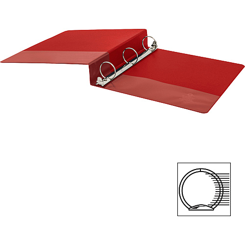 Business Source Basic Round Ring Binders 1 1/2" Binder Capacity - Letter - 8 1/2" x 11" Sheet Size - 350 Sheet Capacity - 3 x Round Ring Fastener(s) - Polypropylene, Chipboard - Red - 1.02 lb - Exposed Rivet, Sturdy - 1 Each (BSN28553)