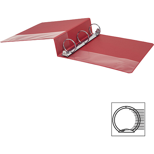 Business Source Basic Round Ring Binders 2" Binder Capacity - Letter - 8 1/2" x 11" Sheet Size - Fastener(s): Round Ring - Vinyl - Red - 1.52 lb - 1 Each (BSN28660)