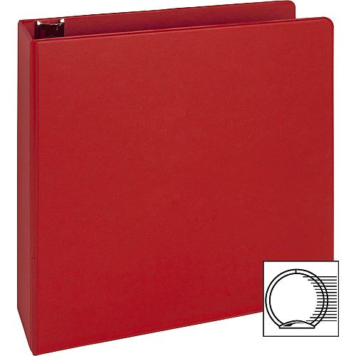 Business Source Basic Round Ring Binders 2" Binder Capacity - Letter - 8 1/2" x 11" Sheet Size - Fastener(s): Round Ring - Vinyl - Red - 1.52 lb - 1 Each (BSN28660)