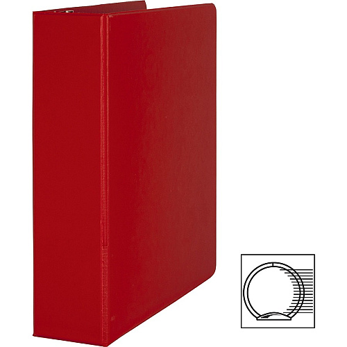 Business Source Basic Round Ring Binders 2" Binder Capacity - Letter - 8 1/2" x 11" Sheet Size - Fastener(s): Round Ring - Vinyl - Red - 1.52 lb - 1 Each (BSN28660)