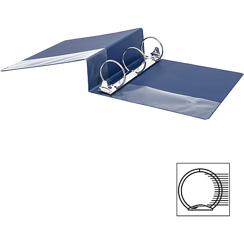 Business Source Basic Round Ring Binders 3" Binder Capacity - Letter - 8 1/2" x 11" Sheet Size - Fastener(s): Round Ring - Vinyl - Dark Blue - 1.68 lb - 1 Each (BSN28661)