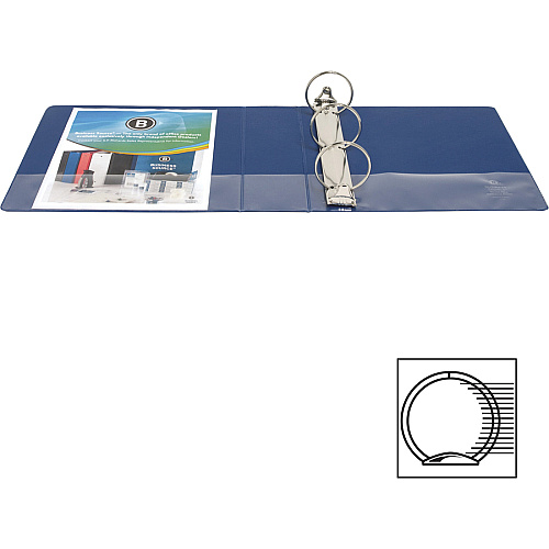 Business Source Basic Round Ring Binders 3" Binder Capacity - Letter - 8 1/2" x 11" Sheet Size - Fastener(s): Round Ring - Vinyl - Dark Blue - 1.68 lb - 1 Each (BSN28661)