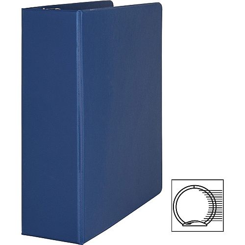 Business Source Basic Round Ring Binders 3" Binder Capacity - Letter - 8 1/2" x 11" Sheet Size - Fastener(s): Round Ring - Vinyl - Dark Blue - 1.68 lb - 1 Each (BSN28661)