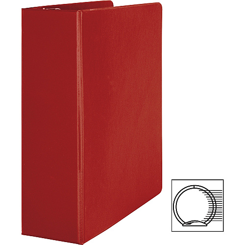 Business Source Basic Round Ring Binders 3" Binder Capacity - Letter - 8 1/2" x 11" Sheet Size - Fastener(s): Round Ring - Vinyl - Red - 1.68 lb - 1 Each (BSN28770)