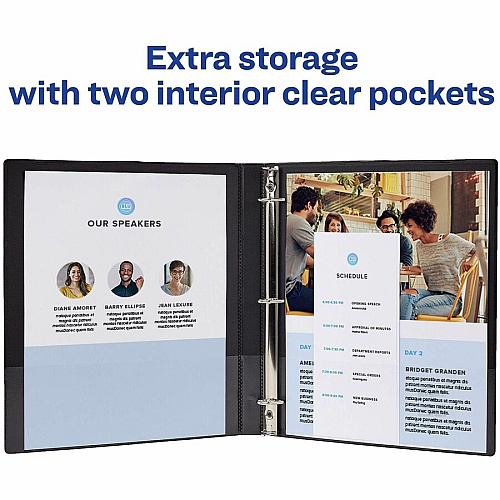 Avery&reg; Durable Binder 1/2" Binder Capacity - Letter - 8 1/2" x 11" Sheet Size - 135 Sheet Capacity - Fastener: Slant Ring - Pocket: 2 - Polypropylene - Blue, Maroon - Pocket, Durable, Long Lasting, Tear Resistant, Split Resistant, Sturdy - 1 C (11058)