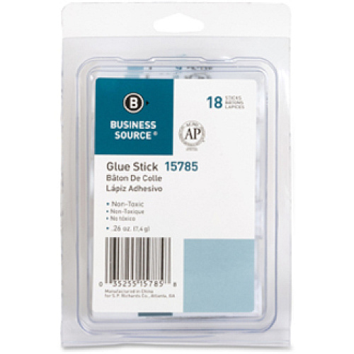 Business Source Value Pack Glue Sticks 0.26 oz - White - 18 / Pack (BSN15785)