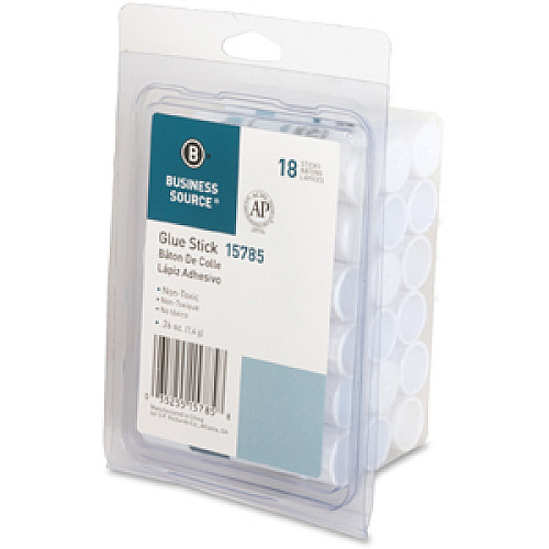 Business Source Value Pack Glue Sticks 0.26 oz - White - 18 / Pack (BSN15785)