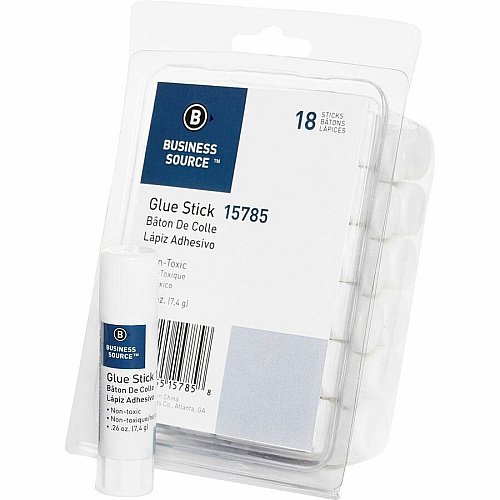 Business Source Value Pack Glue Sticks 0.26 oz - White - 18 / Pack (BSN15785)