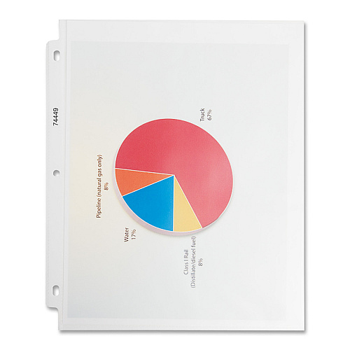 Business Source Nonglare Top-loading Sheet Protectors 11" Height x 9" Width x 3.3 mil Thickness - For Letter 8 1/2" x 11" Sheet - Ring Binder - Rectangular - Clear - Polypropylene - 100 / Box (BSN74449)